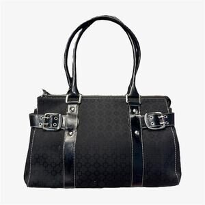 Black Nine West checkered shoulder bag silver details